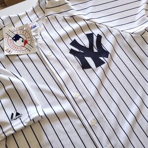New Vintage Mens 2XL Majestic New York Yankees Stitched Jersey White USA NWT